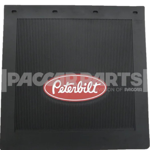 24" x 24" Peterbilt Mudflaps - OE Logo Black/Red Fender Guards