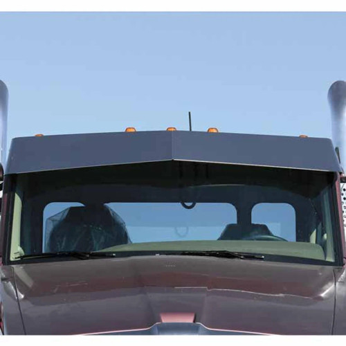 11" Blind Mount Drop Visor for Daycab Semi Trucks - Chrome
