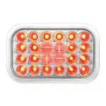 Rectangular Pearl LED Light Red/Clear - Semi Truck Marker Light