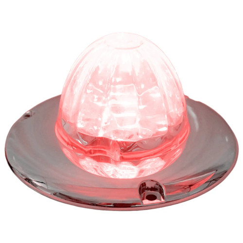 3.5" Red LED Marker Light Chrome Bezel Dual Function Semi Truck