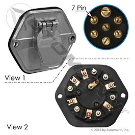 7-Way Socket with 20 Amp Breaker - Heavy Duty Truck Trailer