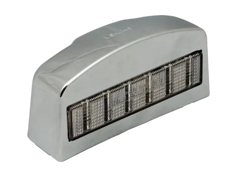 Chrome ABS License Plate Light - White/Clear Lens Semi Truck