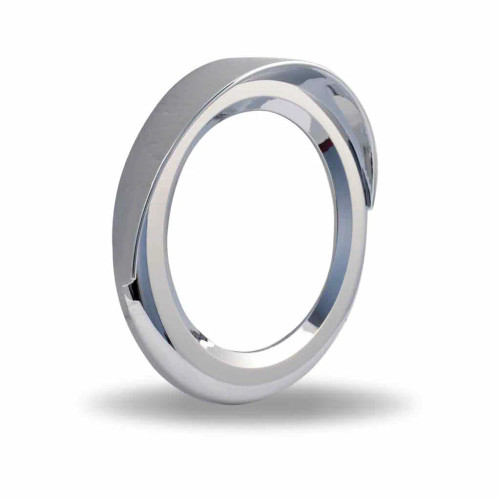4" Chrome Light Bezel with Visor - Twist On Mount | ABS Plastic