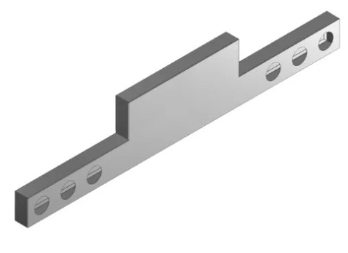 Reverse T-Bar Light Bar - 6 Holes for 4" Round Lights - Chrome