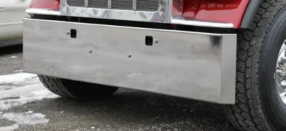 Peterbilt 389 Chrome Smooth Mount 18" Bumper with Tow Hooks
