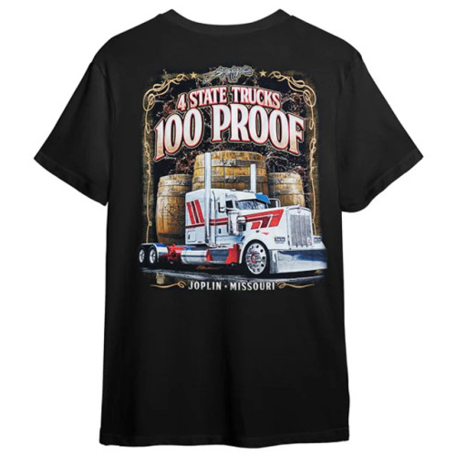 4ST 100 Proof Kenworth Black T-Shirt Medium - Trucker Apparel