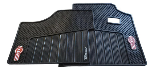 KW T680 Black Ribbed Floor Mat - Heavy Duty Truck Cab Protection