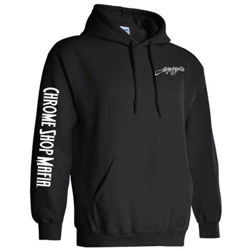 CSM Tommy Gun Logo Pullover Hoodie - Black Trucker Apparel Large