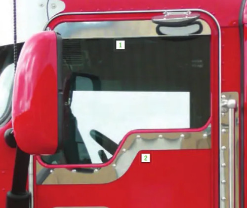 3" Chopped Look Door Trim - Polished Chrome Semi Truck Accent