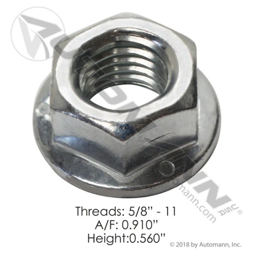 5/8"-11 Flanged Lock Nut - Heavy Duty Chrome Truck Hardware