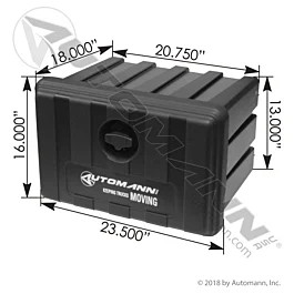 Heavy Duty Black Plastic Tool Box 24x19x16 Semi Truck Storage