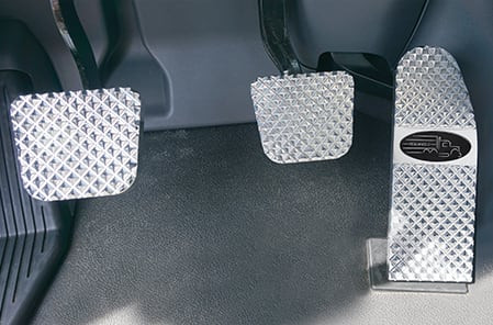 Pyramid Diamond Crown-Cut Billet Aluminum Truck Pedal Set