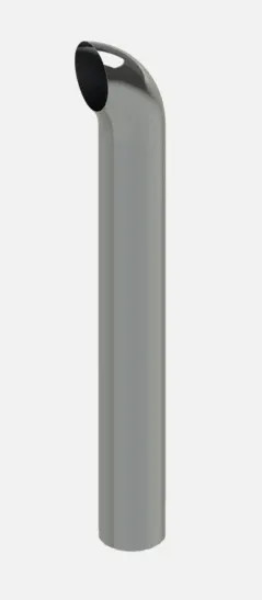 8" x 60" Curved Chrome Exhaust Stack - Semi Truck Stack Pipe