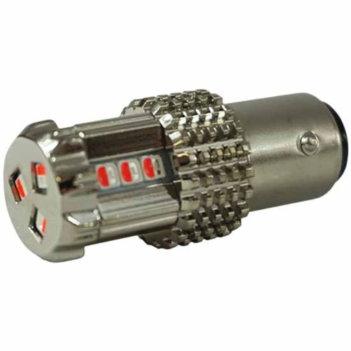 Red/Blue 1157 LED Bulb 15 Diode Chrome Housing Watermelon Lens