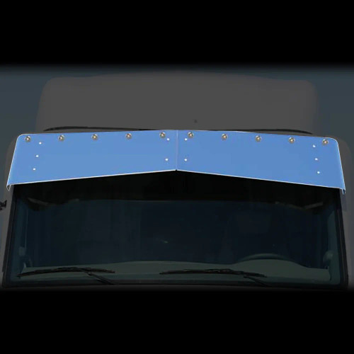 Peterbilt 567/579 Drop Visor 15.5" w/ LED Lights Amber Chrome