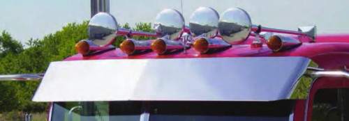 14" Drop Visor Cab Mounted Mirrors 2005+ Chrome Truck Parts