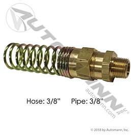 3/8" Chrome Hose Coupling with Spring - Semi Truck Air Line