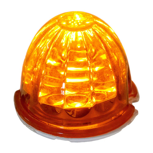 3.5" Watermelon LED Light Amber Dual Function Truck Marker