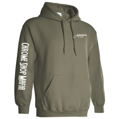 CSM Tommy Gun Logo Military Green Hoodie - X-Large Trucker Apparel