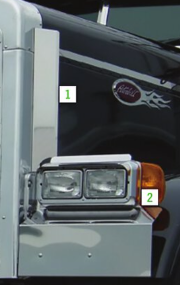 Chrome Side Hood Air Deflectors - 4 Headlight System 22" Tall