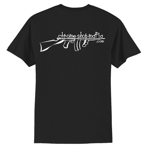 Chrome Shop Mafia Tommy Gun Logo Black T-Shirt - Medium Chrome Shop Mafia Tommy Gun Logo Black T-Shirt - Medium