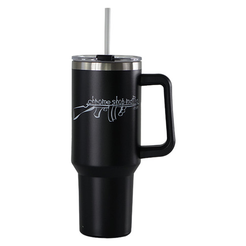 Chrome Shop Mafia - Black 40 Oz Cup With Handle And Straw Chrome Shop Mafia - Black 40 Oz Cup With Handle And Straw