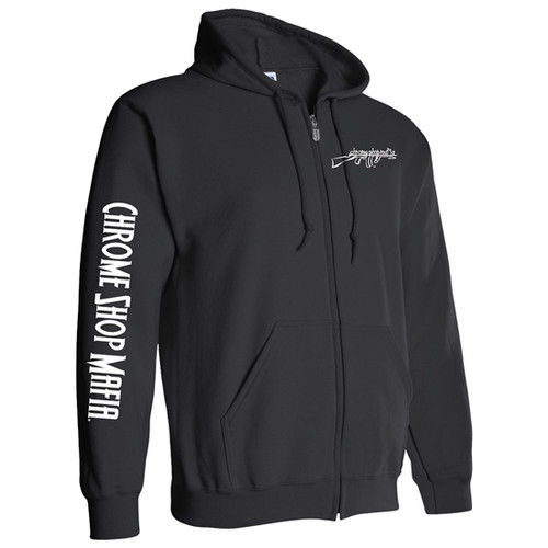 Chrome Shop Mafia Tommy Gun Logo Black Zip Up Hoodie - 4XL Chrome Shop Mafia Tommy Gun Logo Black Zip Up Hoodie - 4XL
