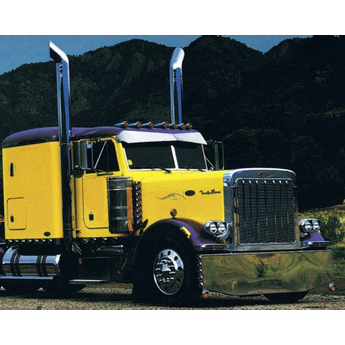 Chrome Shop Mafia 11 Inch Stainless Steel Extra Wide Bowtie Drop Visor For Peterbilt 375, 377, 378, 379, 386, 388, 389 Chrome Shop Mafia 11 Inch Stainless Steel Extra Wide Bowtie Drop Visor For Peterbilt 375, 377, 378, 379, 386, 388, 389