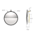 8-1/2" 430 Stainless Steel Convex Mirror With LED