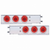 3-3/4" Bolt Pattern SS Spring Loaded Bar With 6X 21 LED 4" GloLight & Visors -Red LED & Lens (Pair)