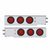 2.5" Bolt Pattern Chrome Spring Loaded Bar W/6X 36 LED 4" Lights -Red LED & Lens (Pair)
