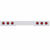 Stainless 1 Piece Rear Light Bar With Six 36 LED 4" Lights & Bezels - Red LED/Red Lens