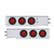 Stainless Top Mud Flap Plate With 3X 21 LED 4" GloLight & Visors - Red LED/Red Lens (Each)