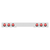 Chrome 1 Piece Rear Light Bar With Six 7 LED 4" Reflector Lights & Visors - Red LED/Red Lens