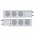 3-3/4" Bolt Pattern SS Spring Loaded Bar With 6X 4" 7 LED Lights & Visors -Red LED/Clear Lens (Pair)
