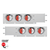 3-3/4" Bolt Pattern SS Spring Loaded Light Bar With 6X Double Fury 19 LED Lights & Visors