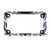 Motorcycle License Plate Frame - Chrome Flame/Black Frame
