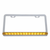 Chrome License Plate Frame With 14 LED 12" Light Bar - Amber LED/Amber Lens