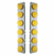 SS Front Air Cleaner Bracket With 12X 17 Amber LED Reflector Lights & SS Bezels For Peterbilt-Amber Lens