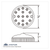 15 LED 3" Dual Function Reflector Single Face Light Only - Red LED/Clear Lens (Bulk)