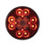 4" Round Combo Light With 12 LED Stop, Turn & Tail & 16 LED Back-Up - Red LED/Clear Lens