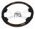 18" Wood & Leather Steering Wheel - 4 Chrome Spokes Semi Truck
