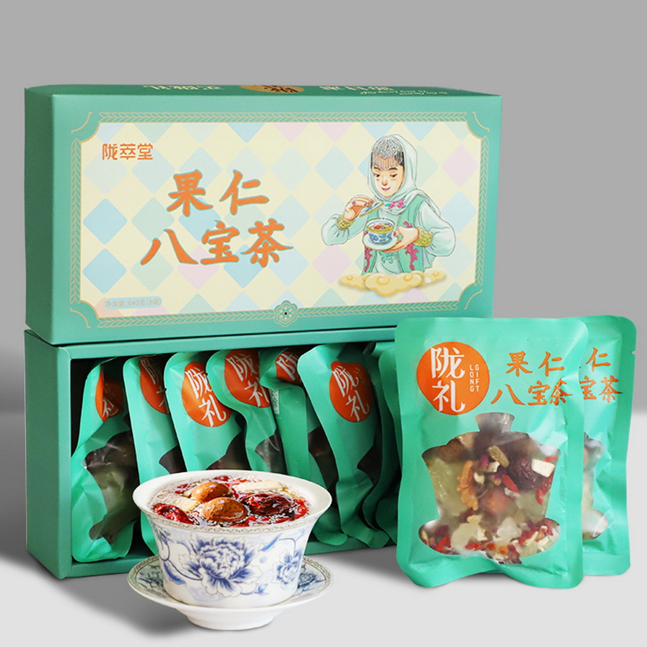 Lanzhou Kungfu Bowl Tea Eight Treasures Ba Bao Cha Asssorted Herbs