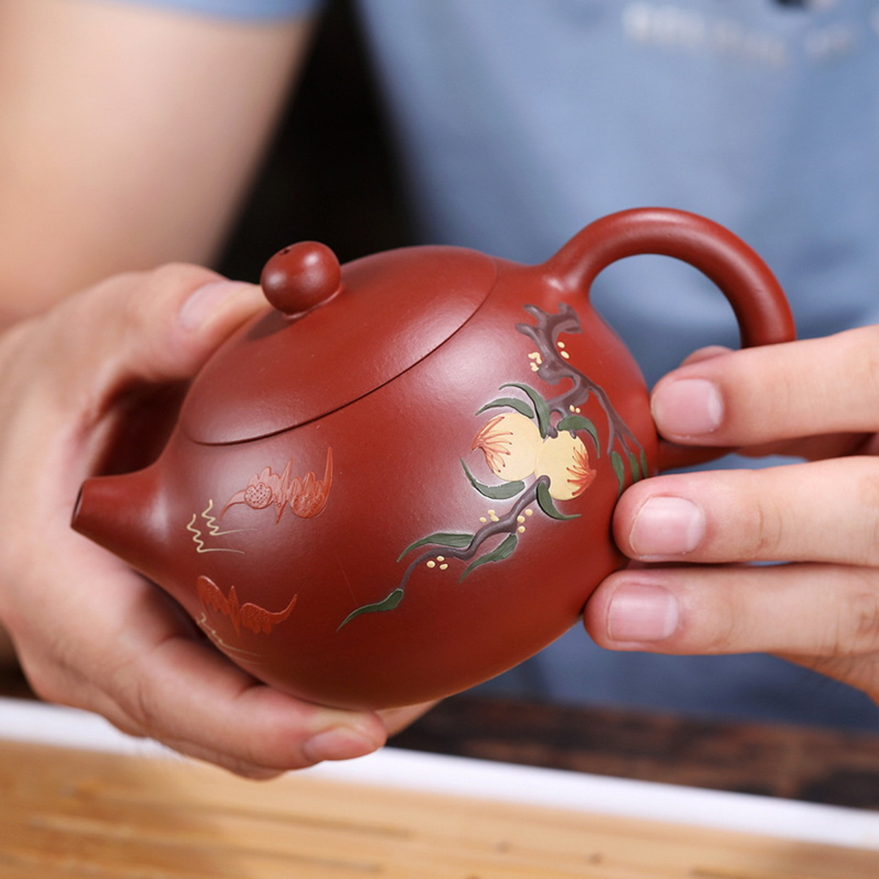 Handmade Yixing Zisha Clay Teapot Xian Tao Xi Shi 260ml