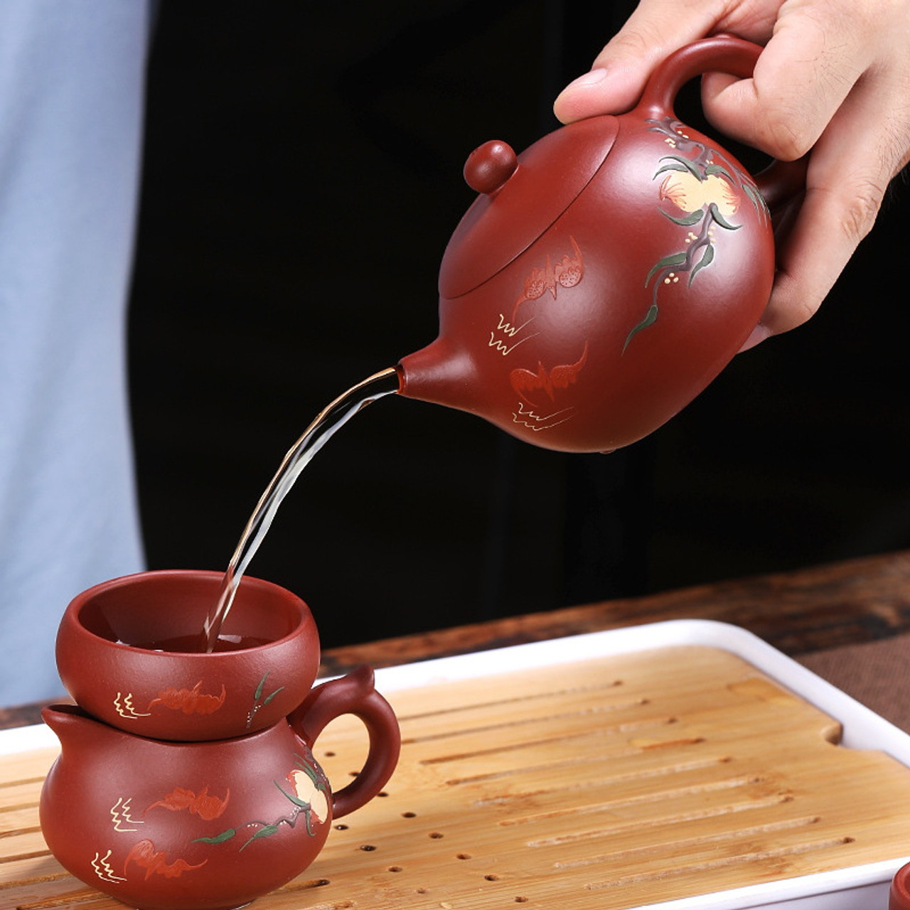 Handmade Yixing Zisha Clay Teapot Xian Tao Xi Shi 260ml