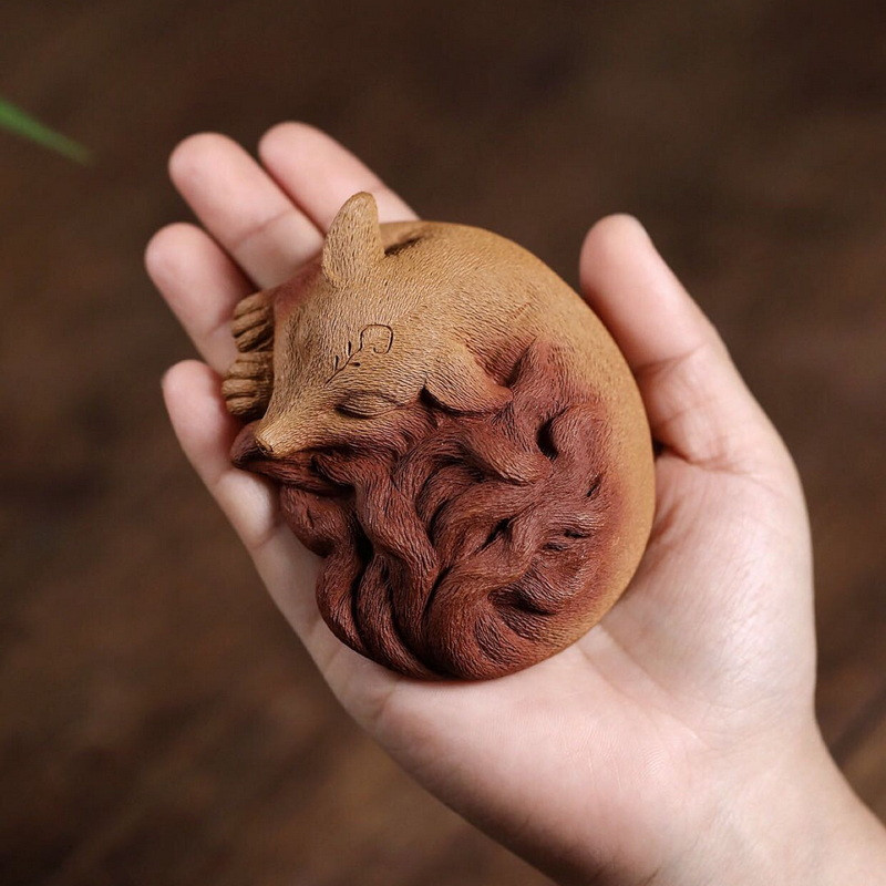 Handmade Yixing Zisha Clay Tea Pet Nine -tailed Fox - Dragon Tea House