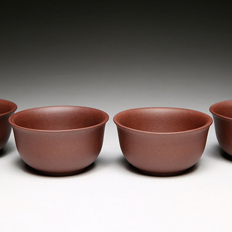 Handmade Yixing Zisha Clay Teacup Chang Kou 25ml*4 - Dragon Tea House