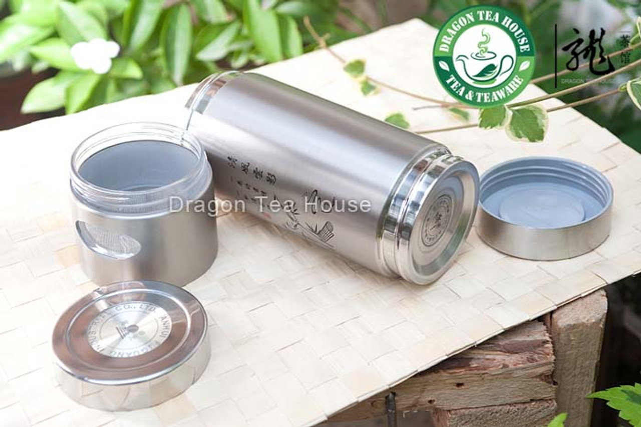 Stainless Steel Vacuum Thermos Flask with Filter 360ml - Dragon