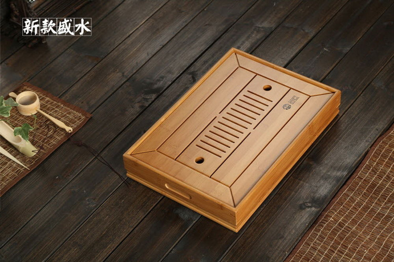 Bamboo Chinese Gongfu Tea Ceremony Table Serving Tray w t Water