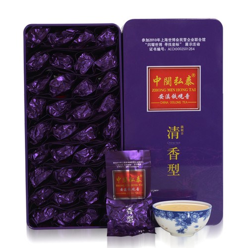 ZHONG MIN HONG TAI Brand Purple Box Qingxiang Anxi Tie Guan Yin Chinese Oolong Tea 250g